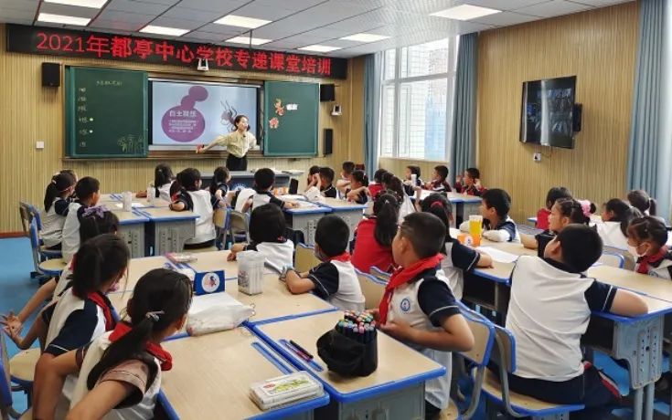 榨木小學、都亭一小的師生通過“專遞課堂”上美術(shù)課.jpg